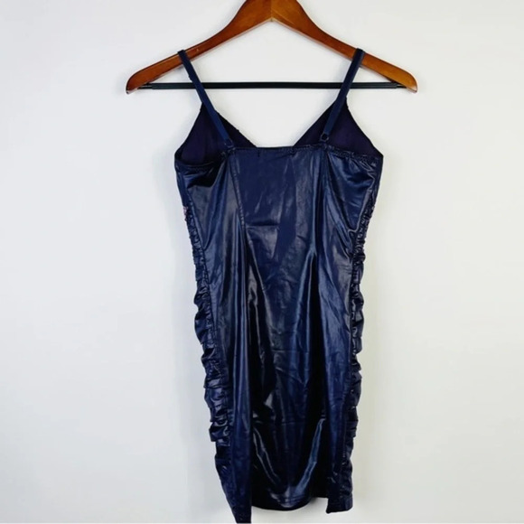 ENTRY Purple Faux Leather Sequin‎ Bodycon Dress Size Small - Picture 4 of 6